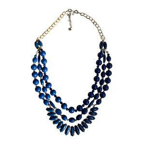 Premier Designs "In the Navy" Dark Blue Beaded Necklace, New with Tags